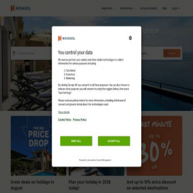 Скриншот главной страницы сайта novasol.com