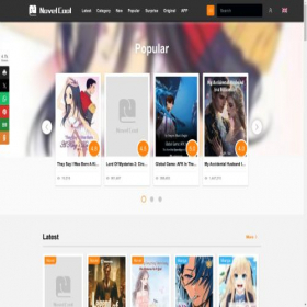 Скриншот главной страницы сайта novelcool.com