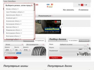 Скриншот главной страницы сайта novosibirsk.shinservice.ru