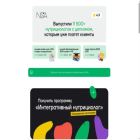Скриншот главной страницы сайта nsaacademy.ru