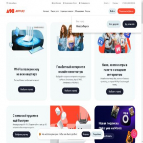 Скриншот главной страницы сайта nsk.domru.ru