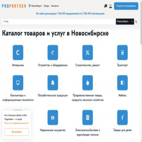 Скриншот главной страницы сайта nsk.propartner.ru