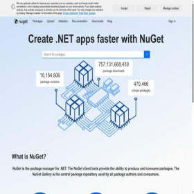 Скриншот главной страницы сайта nuget.org