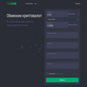 Скриншот главной страницы сайта nuloni.com