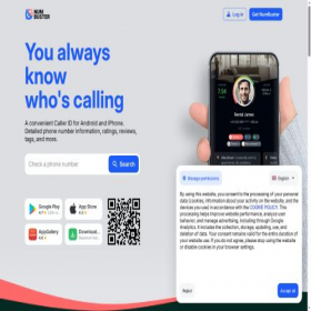 Скриншот главной страницы сайта numbuster.com