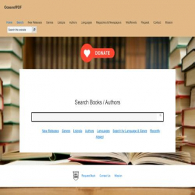Скриншот главной страницы сайта oceanofpdf.com