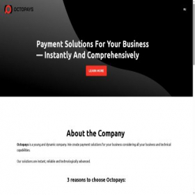 Скриншот главной страницы сайта octopays.io