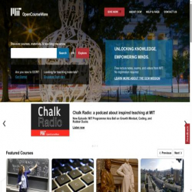 Скриншот главной страницы сайта ocw.mit.edu