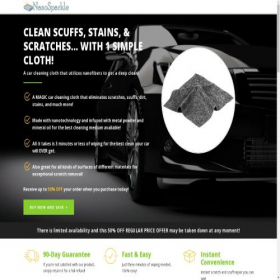 Скриншот главной страницы сайта officialnanosparkle.com