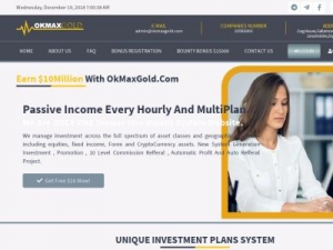Скриншот главной страницы сайта okmaxgold.com