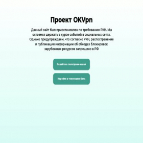 Скриншот главной страницы сайта okvpn.io