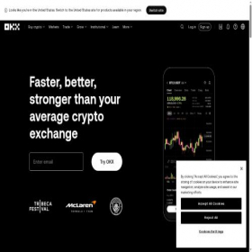 Скриншот главной страницы сайта okx.com