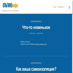 Скриншот главной страницы сайта olgino.info