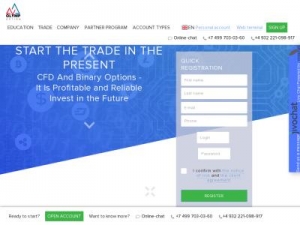 Скриншот главной страницы сайта olympoption.com