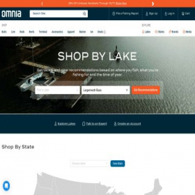 Скриншот главной страницы сайта omniafishing.com