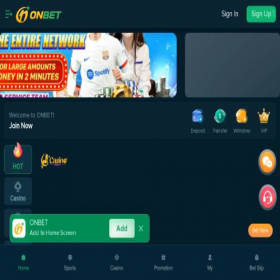 Скриншот главной страницы сайта onbet.com