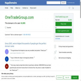 Скриншот главной страницы сайта onetradegroup.com