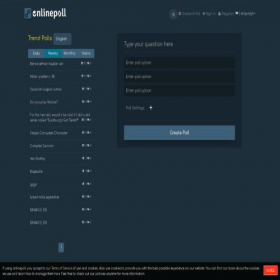 Скриншот главной страницы сайта onlinepoll.me