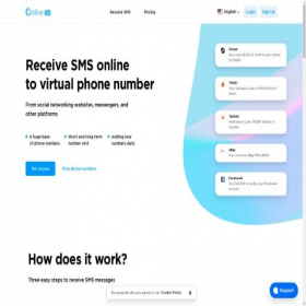 Скриншот главной страницы сайта onlinesim.one