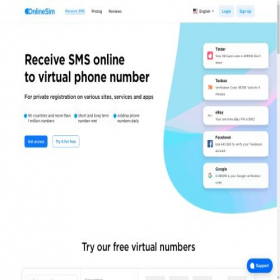Скриншот главной страницы сайта onlinesim.site