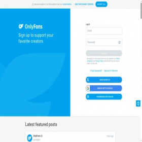 Скриншот главной страницы сайта onlyfans.com
