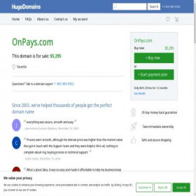 Скриншот главной страницы сайта onpays.com