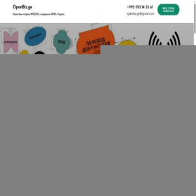 Скриншот главной страницы сайта openbiz.ge