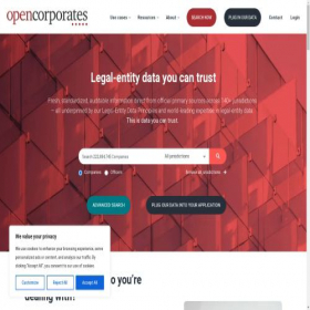Скриншот главной страницы сайта opencorporates.com