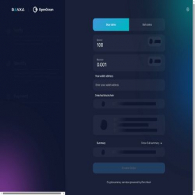 Скриншот главной страницы сайта openocean.banxa.com