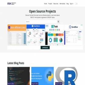 Скриншот главной страницы сайта opensourceagenda.com