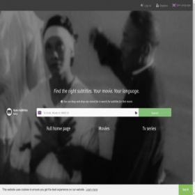 Скриншот главной страницы сайта opensubtitles.com