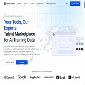 Скриншот главной страницы сайта opentrain.ai