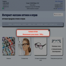 Скриншот главной страницы сайта optica-zoom.ru