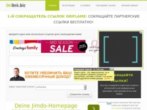 Скриншот главной страницы сайта orilink.biz