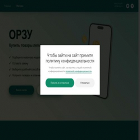 Скриншот главной страницы сайта orzu.ru