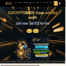 Скриншот главной страницы сайта ourcryptominer.com