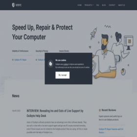 Скриншот главной страницы сайта outbyte.com