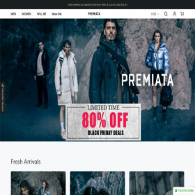Скриншот главной страницы сайта outlet-premiata.shop