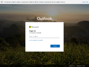 Скриншот главной страницы сайта outlook.office.com