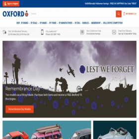 Скриншот главной страницы сайта oxforddiecast.co.uk