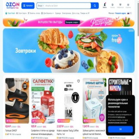 Скриншот главной страницы сайта ozon.com
