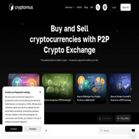 Скриншот главной страницы сайта p2p.cryptomus.com