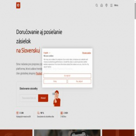 Скриншот главной страницы сайта packeta.sk