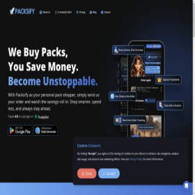 Скриншот главной страницы сайта packsify.com