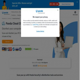 Скриншот главной страницы сайта pandacloudcleaner.pandasecurity.com