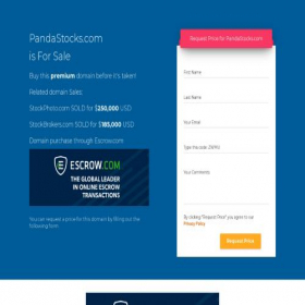Скриншот главной страницы сайта pandastocks.com
