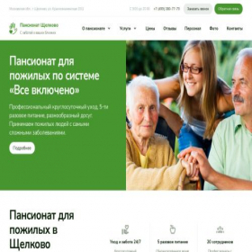 Скриншот главной страницы сайта pansionat-shelkovo.ru