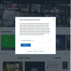 Скриншот главной страницы сайта panzoid.com