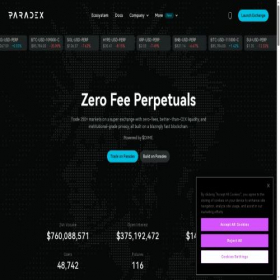 Скриншот главной страницы сайта paradex.trade