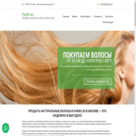 Скриншот главной страницы сайта pariki.su